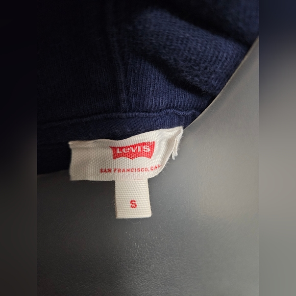 Levi's Cropped Blue, White & Red Hoodie Small - Picture 3 of 8